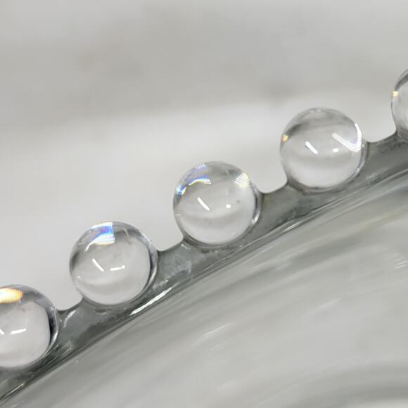 Vintage Imperial Candlewick Hobnail Heart Bowl 9" Clear Glass Handle Bread Candy - Picture 10 of 16